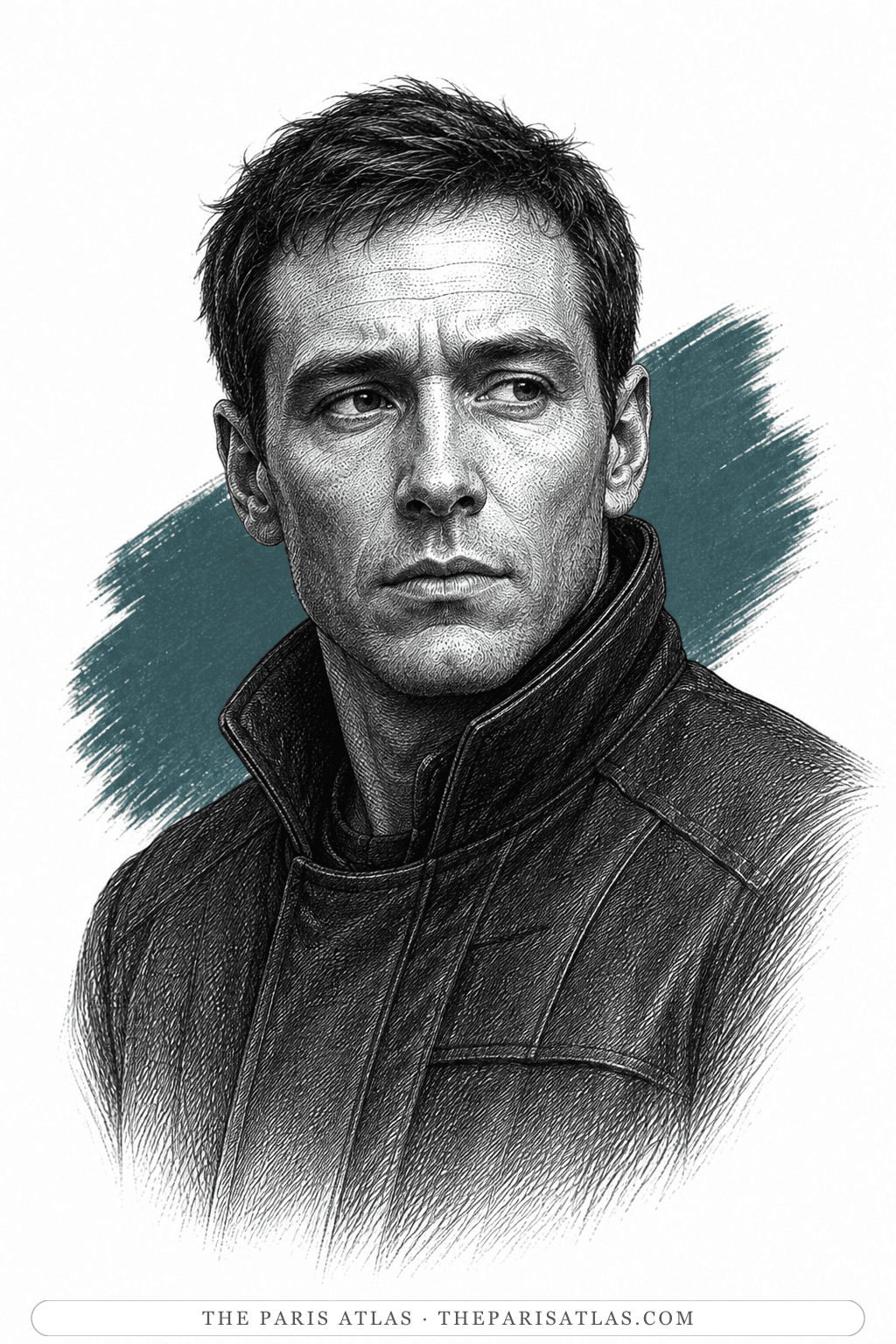 Illustrated portrait of Guy Montag