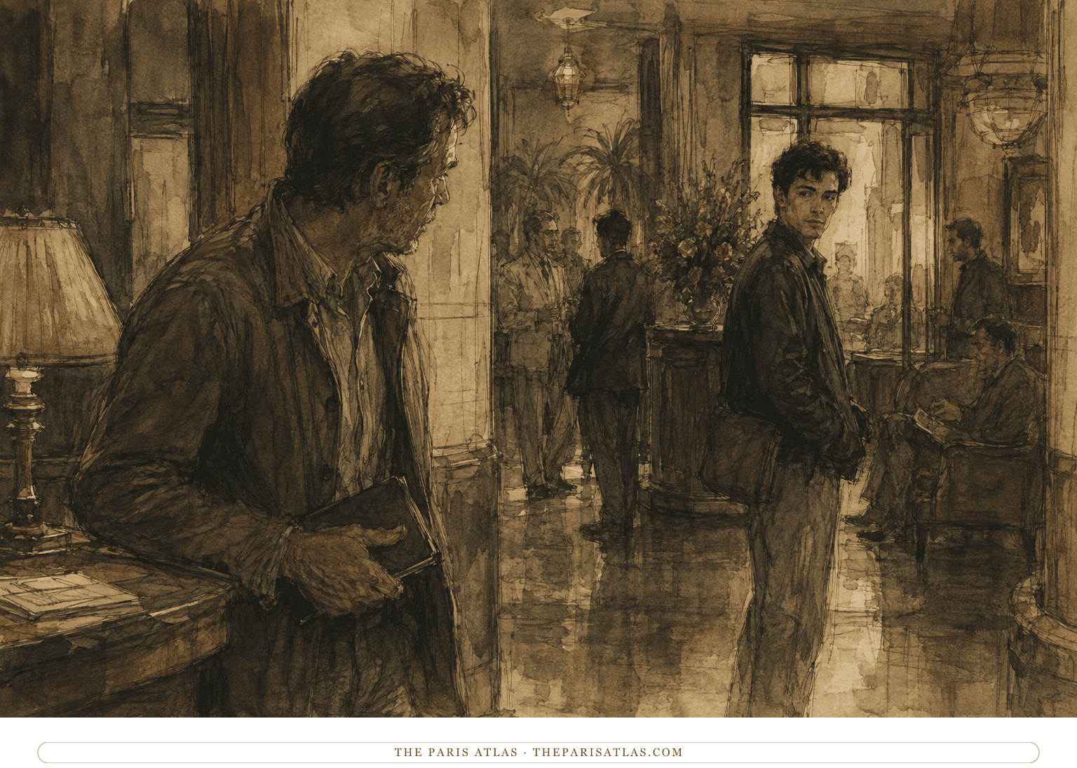 A middle-aged writer recognizes the face of his lost first love in a young man across a hotel lobby