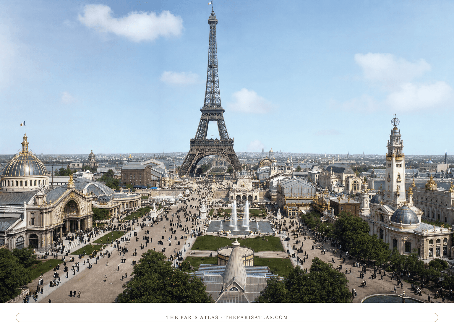 Colour photorealistic reconstruction of the Champ-de-Mars during the 1889 Exposition Universelle