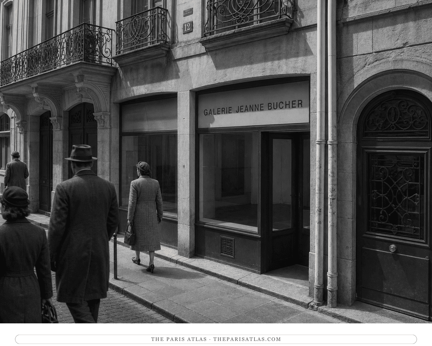 Black-and-white reconstruction of Galerie Jeanne Bucher circa 1942