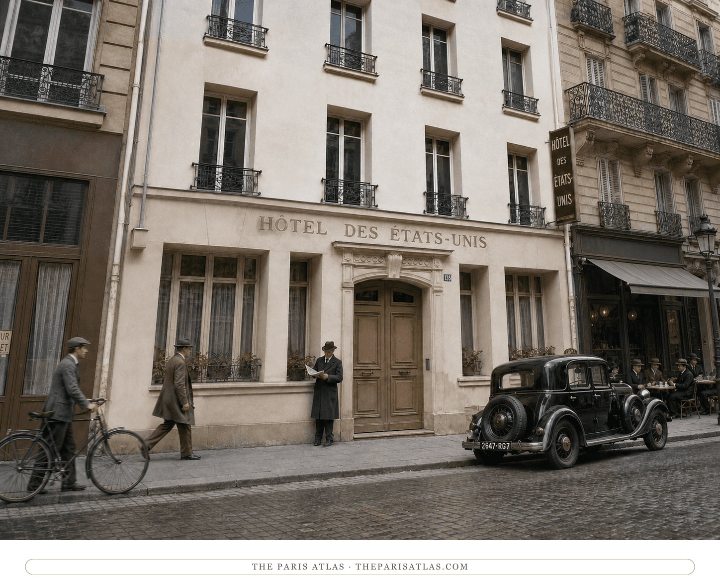 Natural-color reconstruction of the Hôtel des États-Unis circa 1930