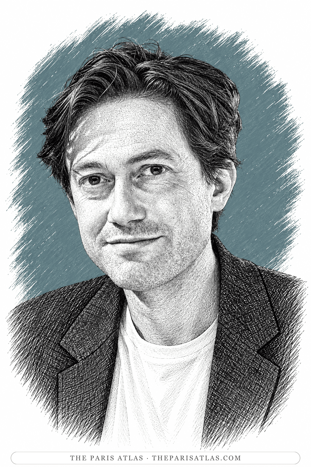 Illustrated portrait of Adam Thirlwell
