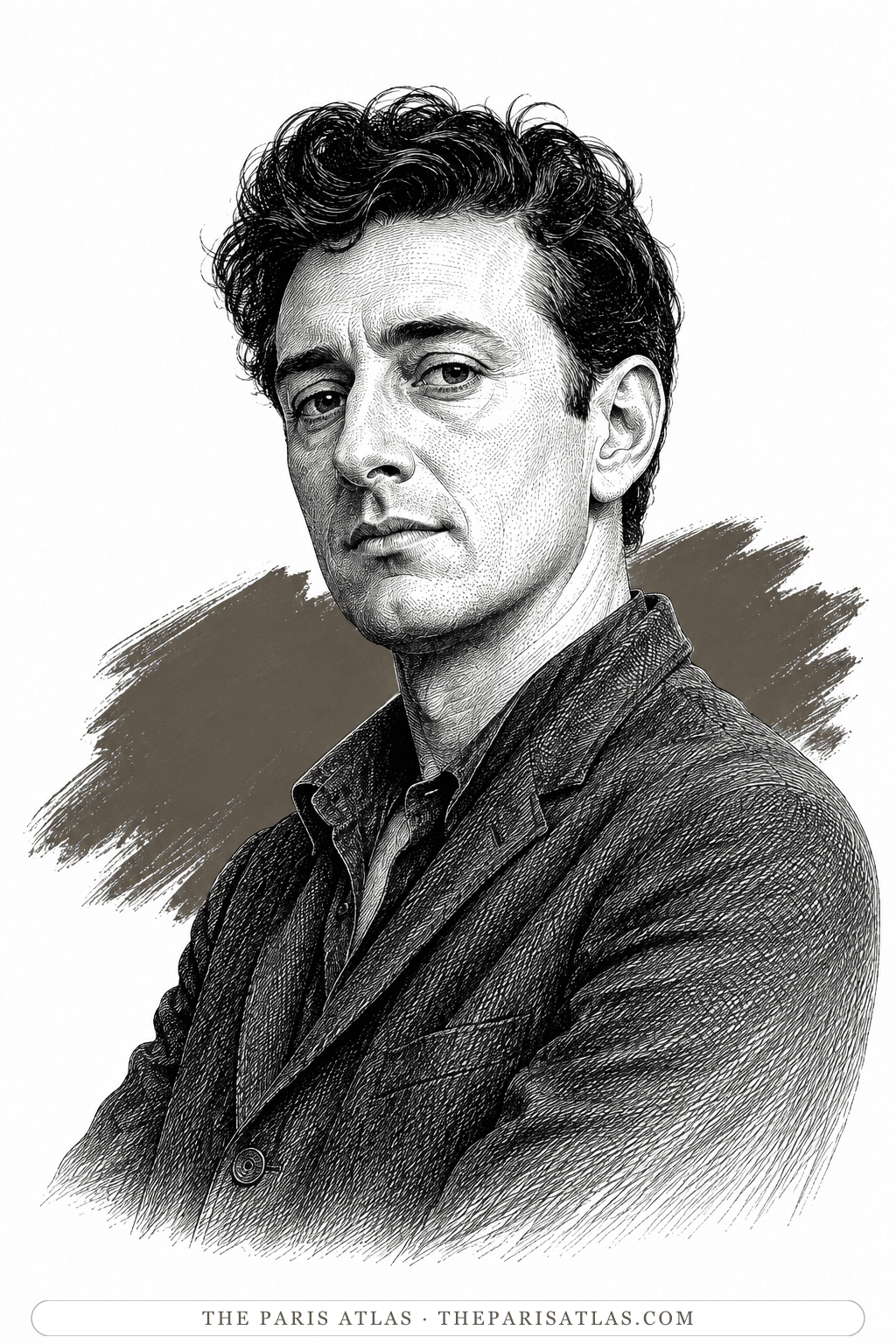 Illustrated portrait of Alfred Leslie