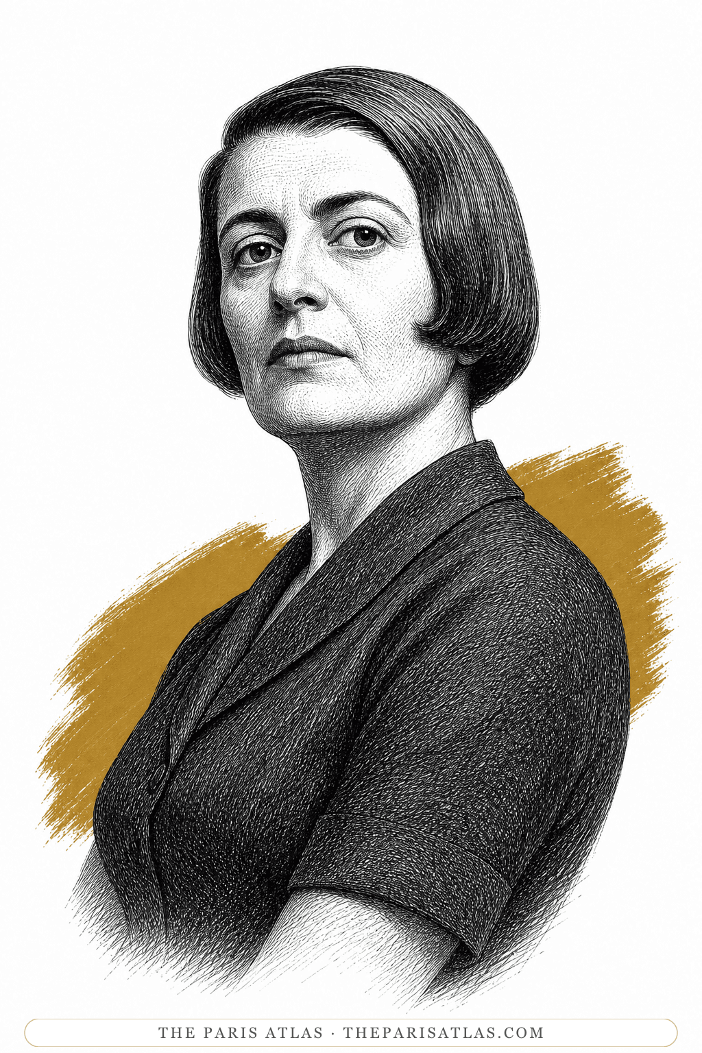 Illustrated portrait of Ayn Rand