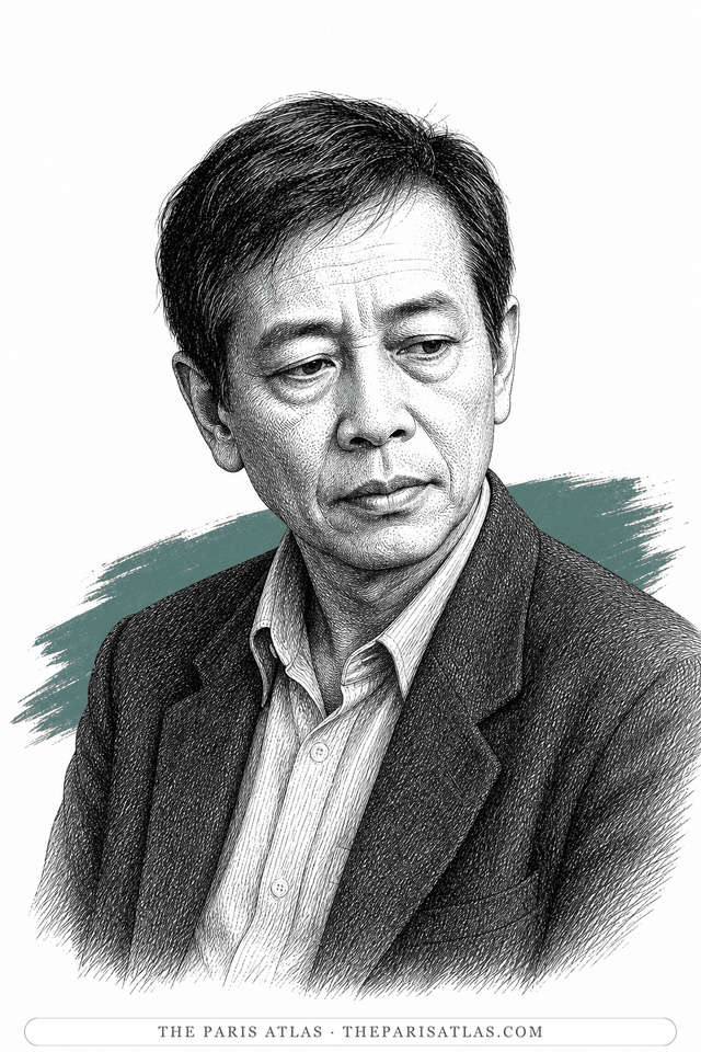 Illustrated portrait of Bảo Ninh