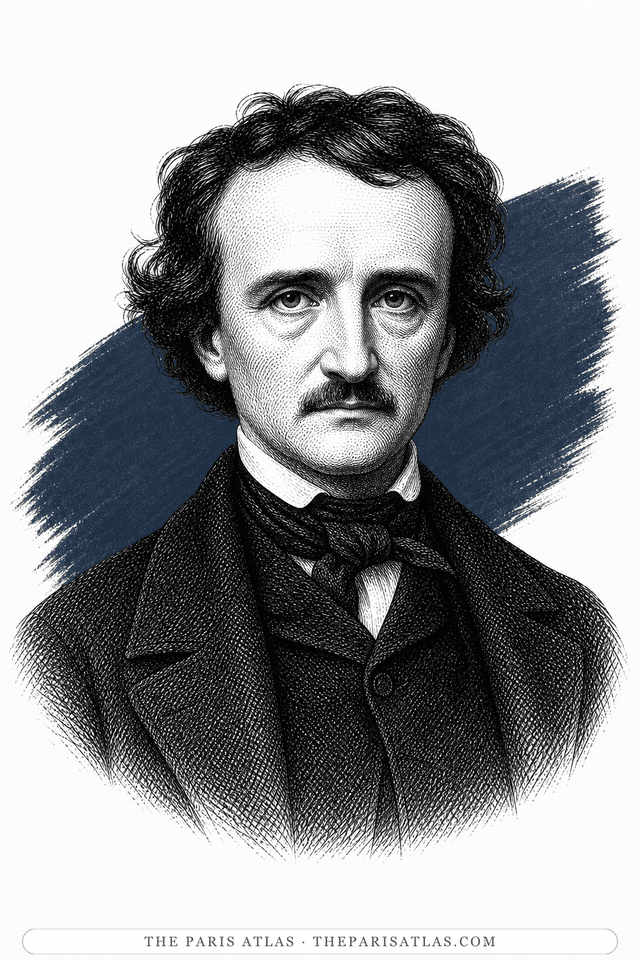 Illustrated portrait of Edgar Allan Poe