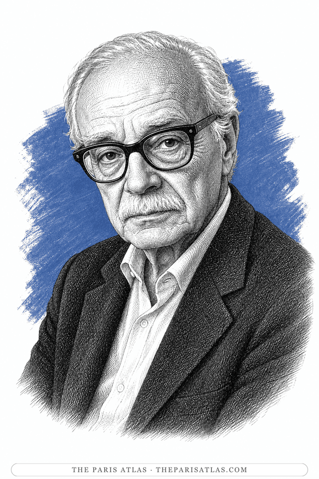 Illustrated portrait of Ernesto Sabato