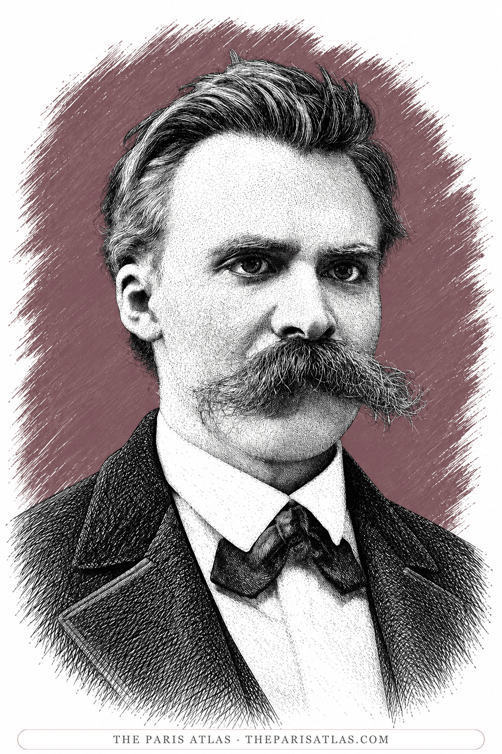 Illustrated portrait of Friedrich Nietzsche