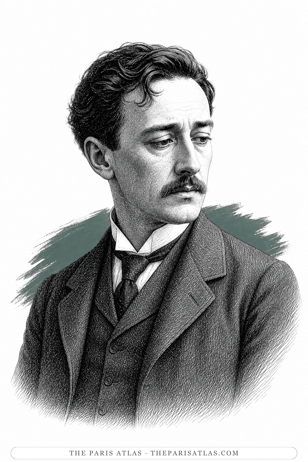 Illustrated portrait of Hans E. Kinck