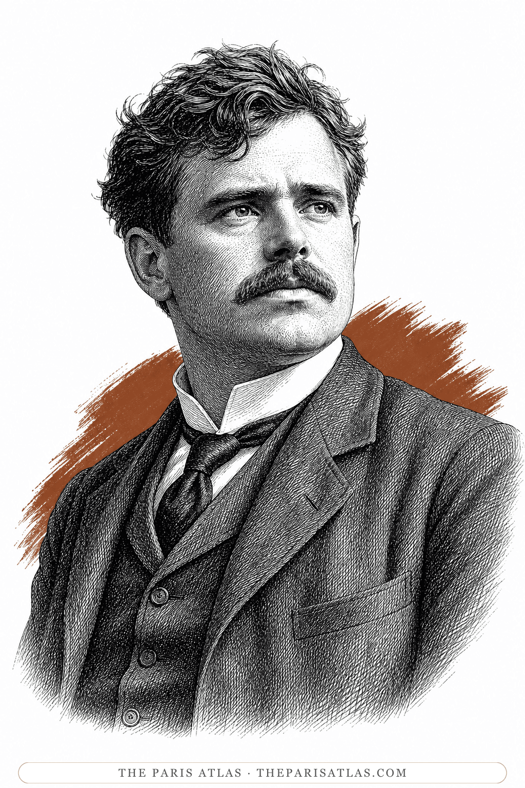 Illustrated portrait of Jack London