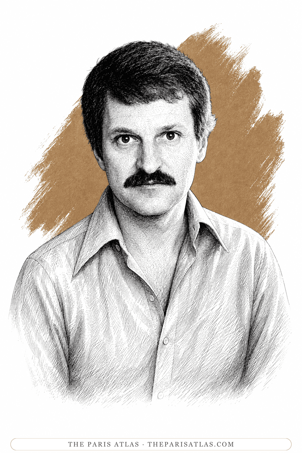 Illustrated portrait of John Ashbery