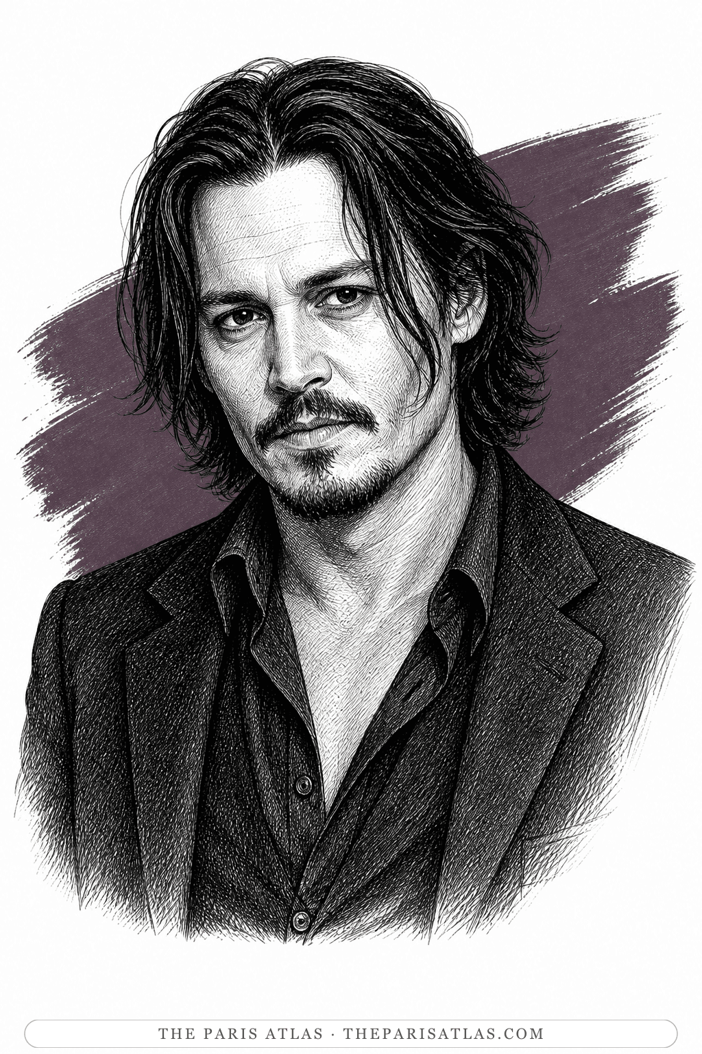 Illustrated portrait of Johnny Depp