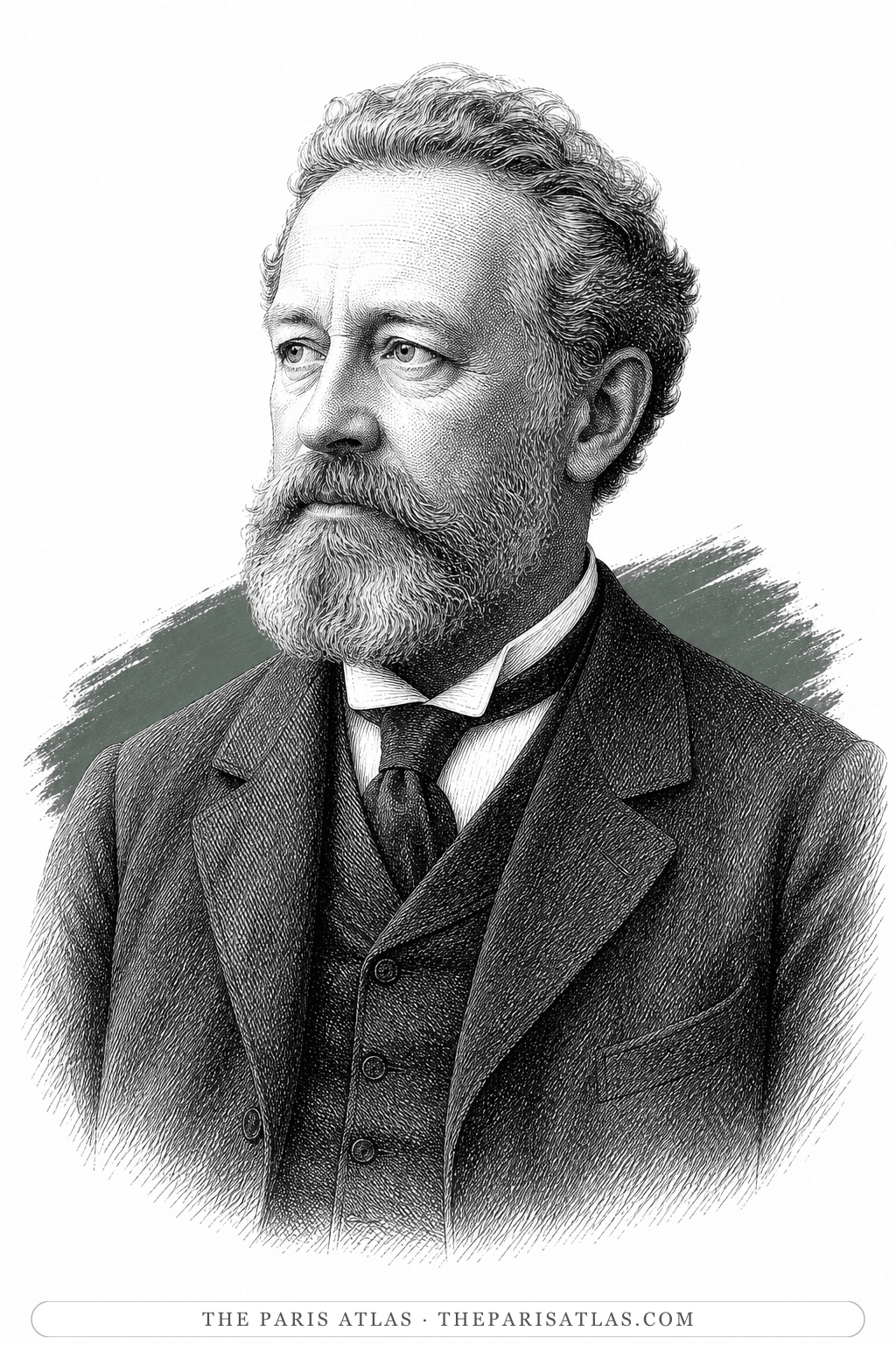 Illustrated portrait of Jonas Lie