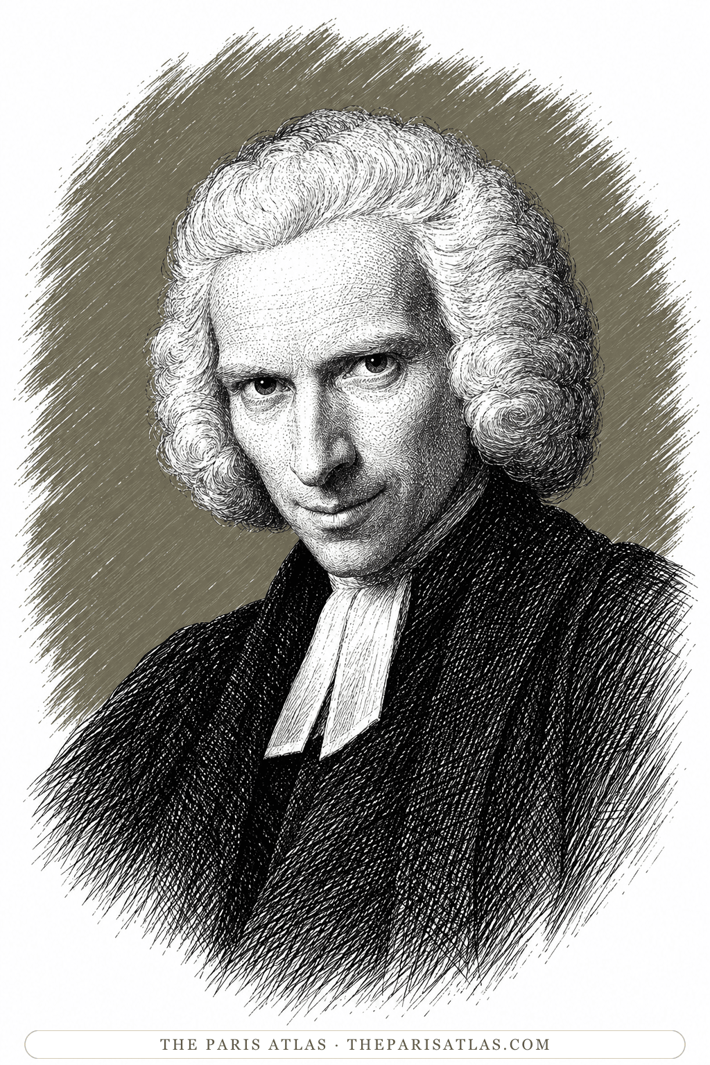 Illustrated portrait of Laurence Sterne