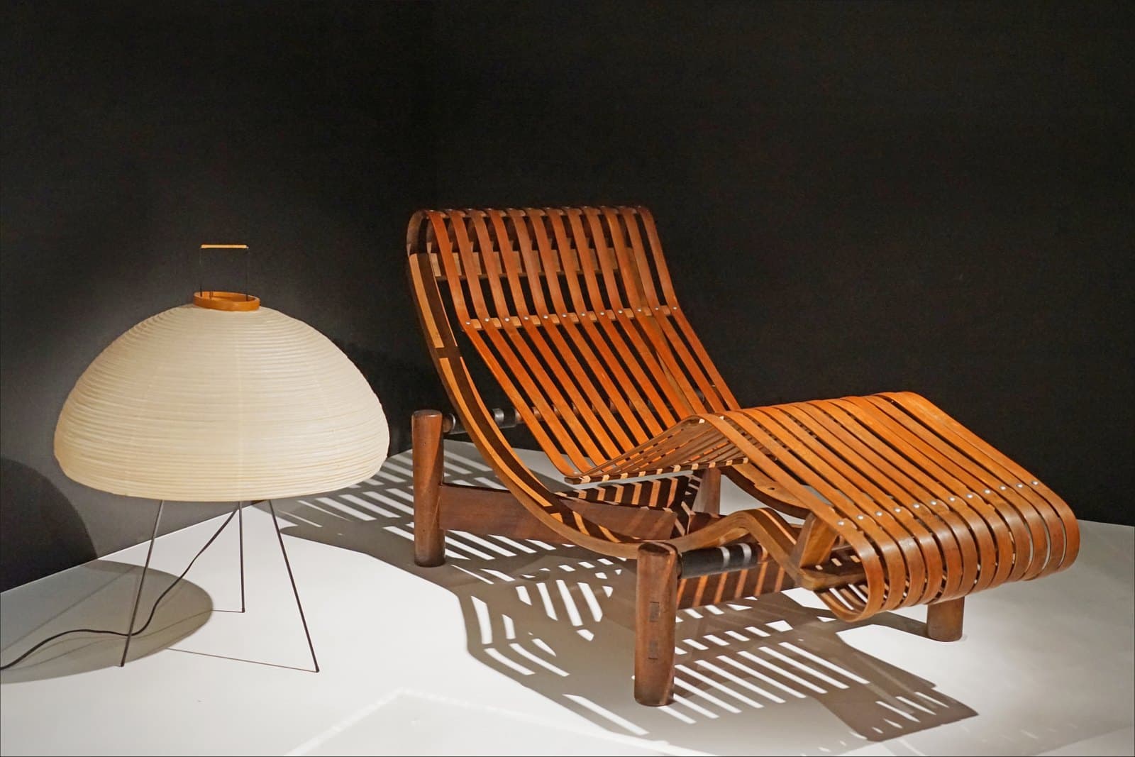 Furniture by Charlotte Perriand and Isamu Noguchi displayed at the Musée des Arts Décoratifs in Paris