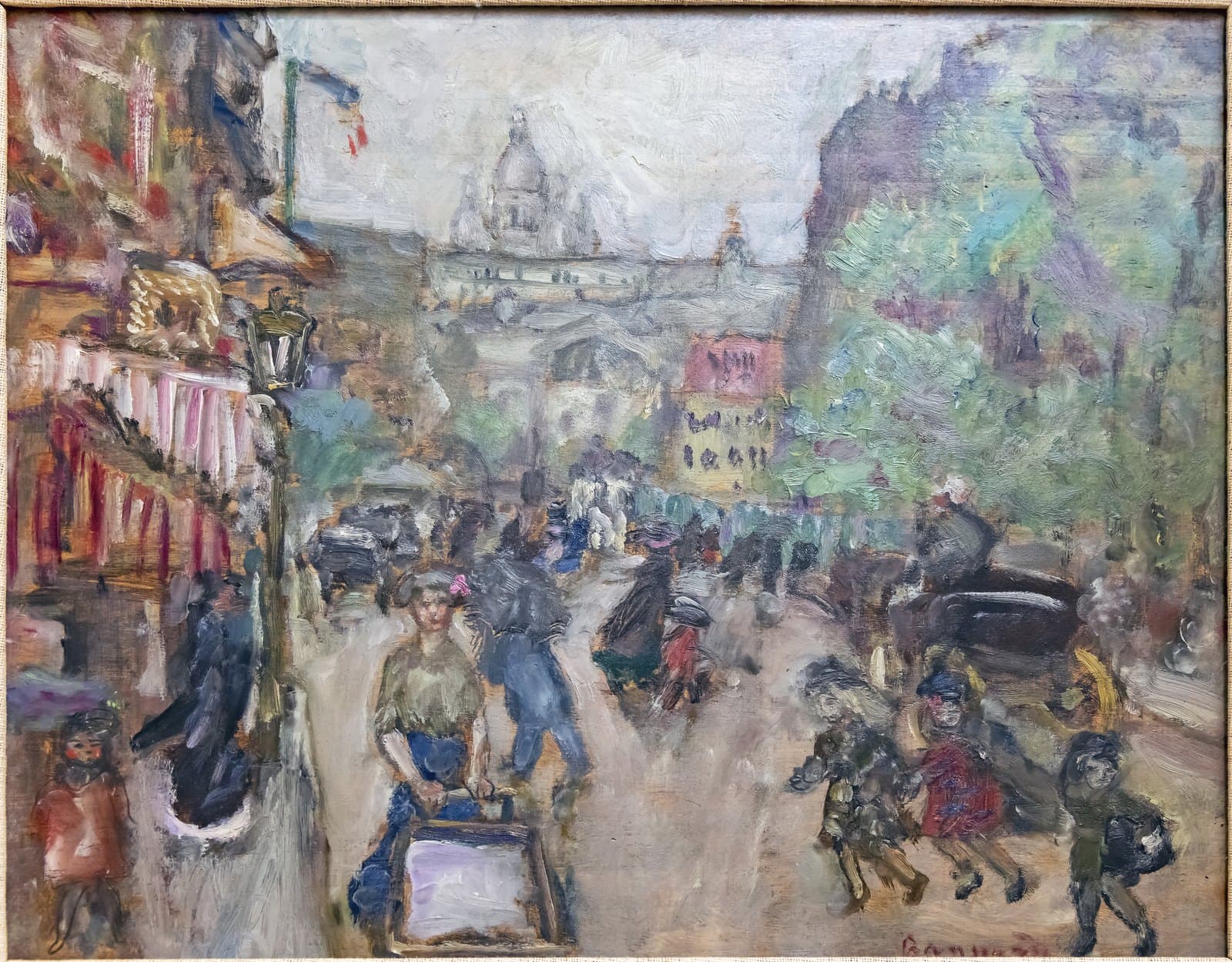 Pierre Bonnard's painting of a busy Montmartre street