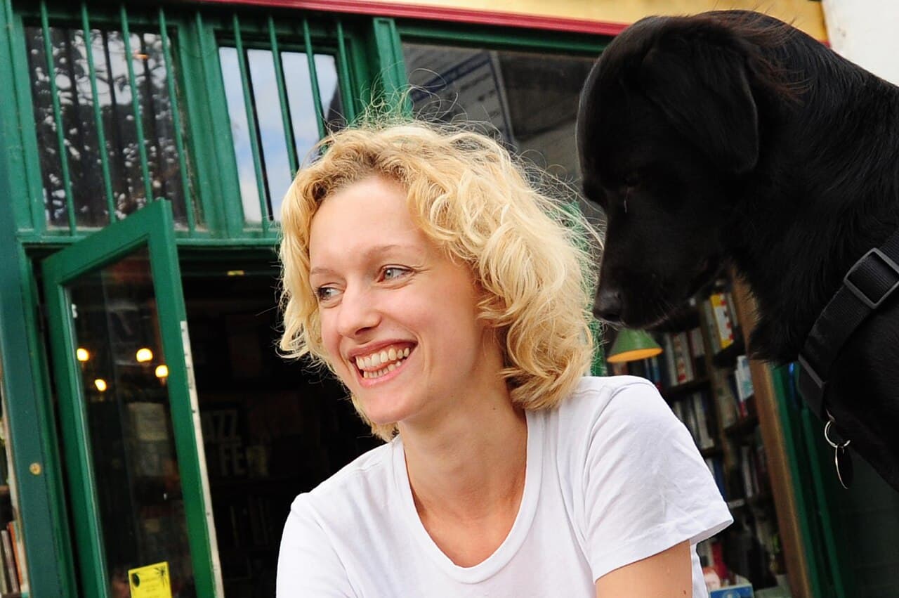 Sylvia Whitman outside Shakespeare and Company, 2008.