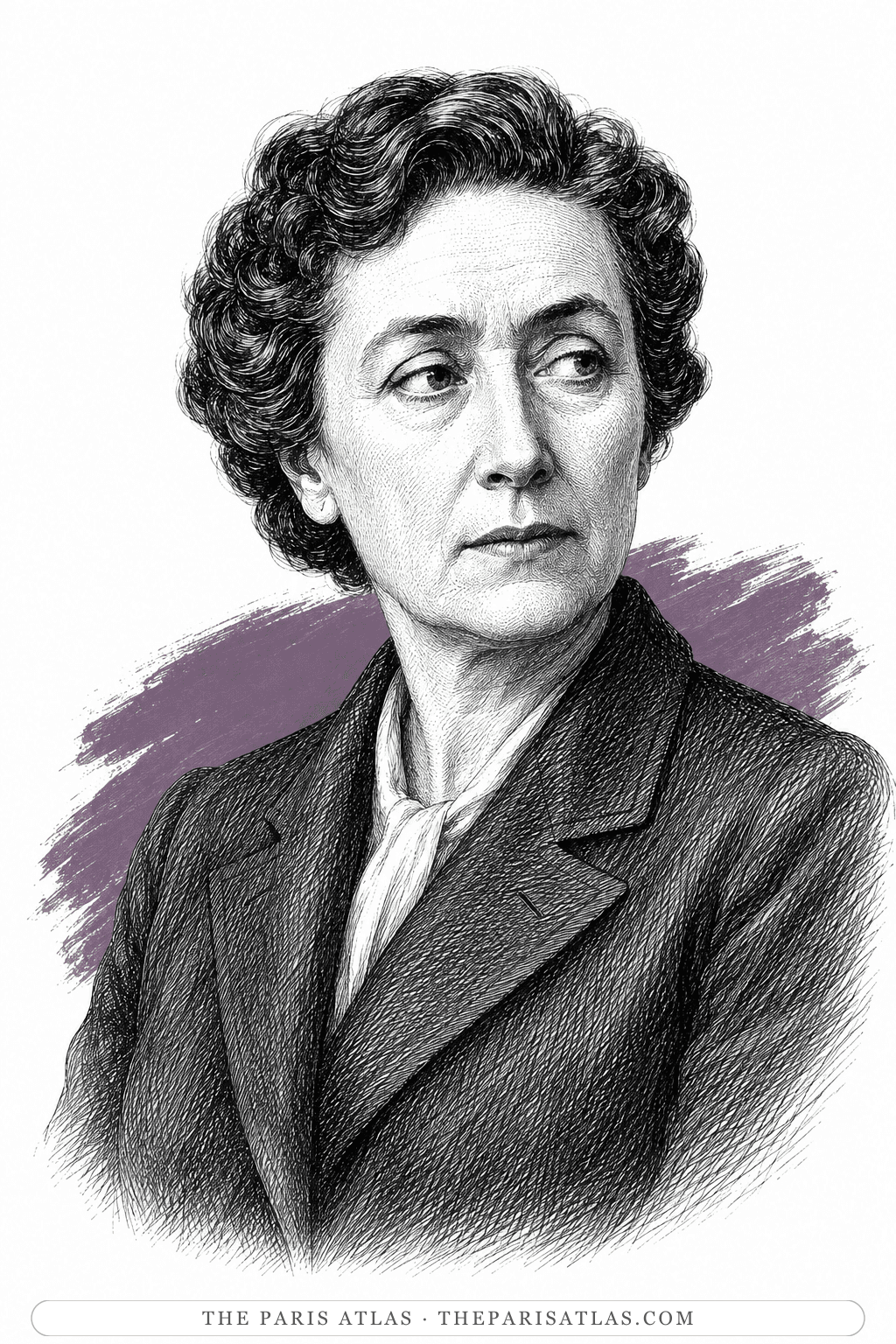 Illustrated portrait of Rebecca West