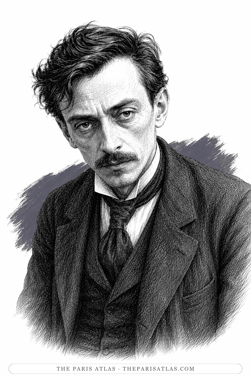 Illustrated portrait of Stanisław Przybyszewski