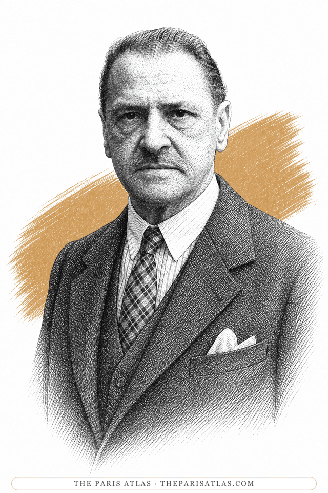 Illustrated portrait of W. Somerset Maugham