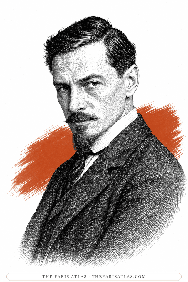 Illustrated portrait of Yevgeny Zamyatin