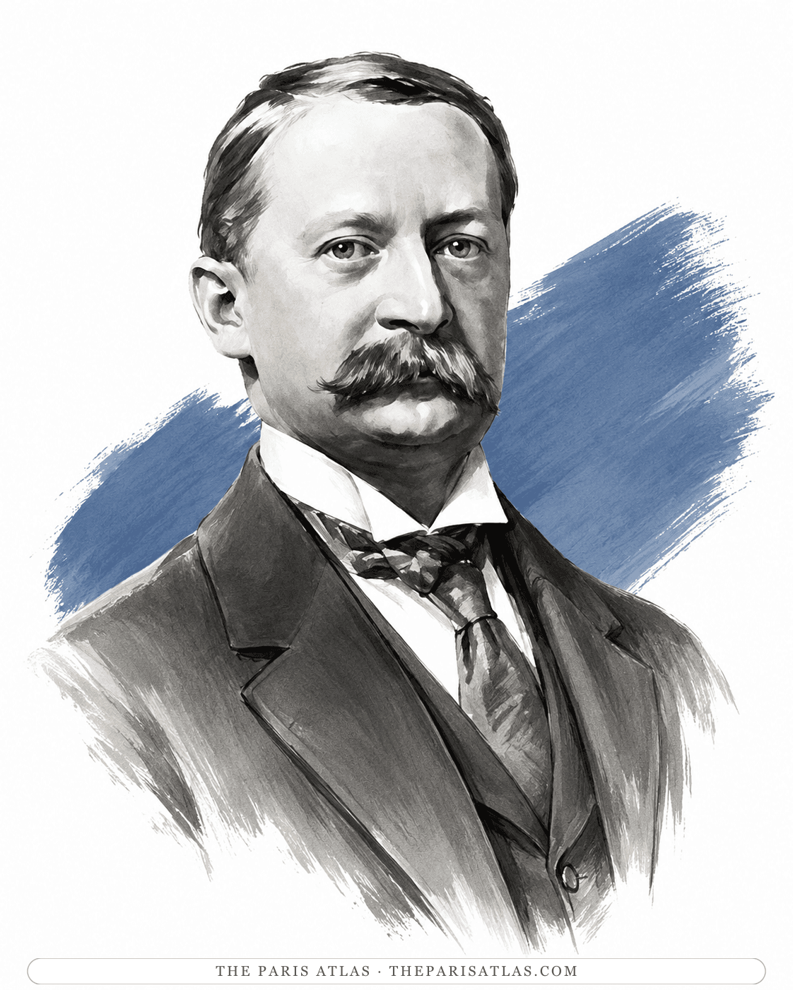 Illustrated portrait of Charles Scribner II