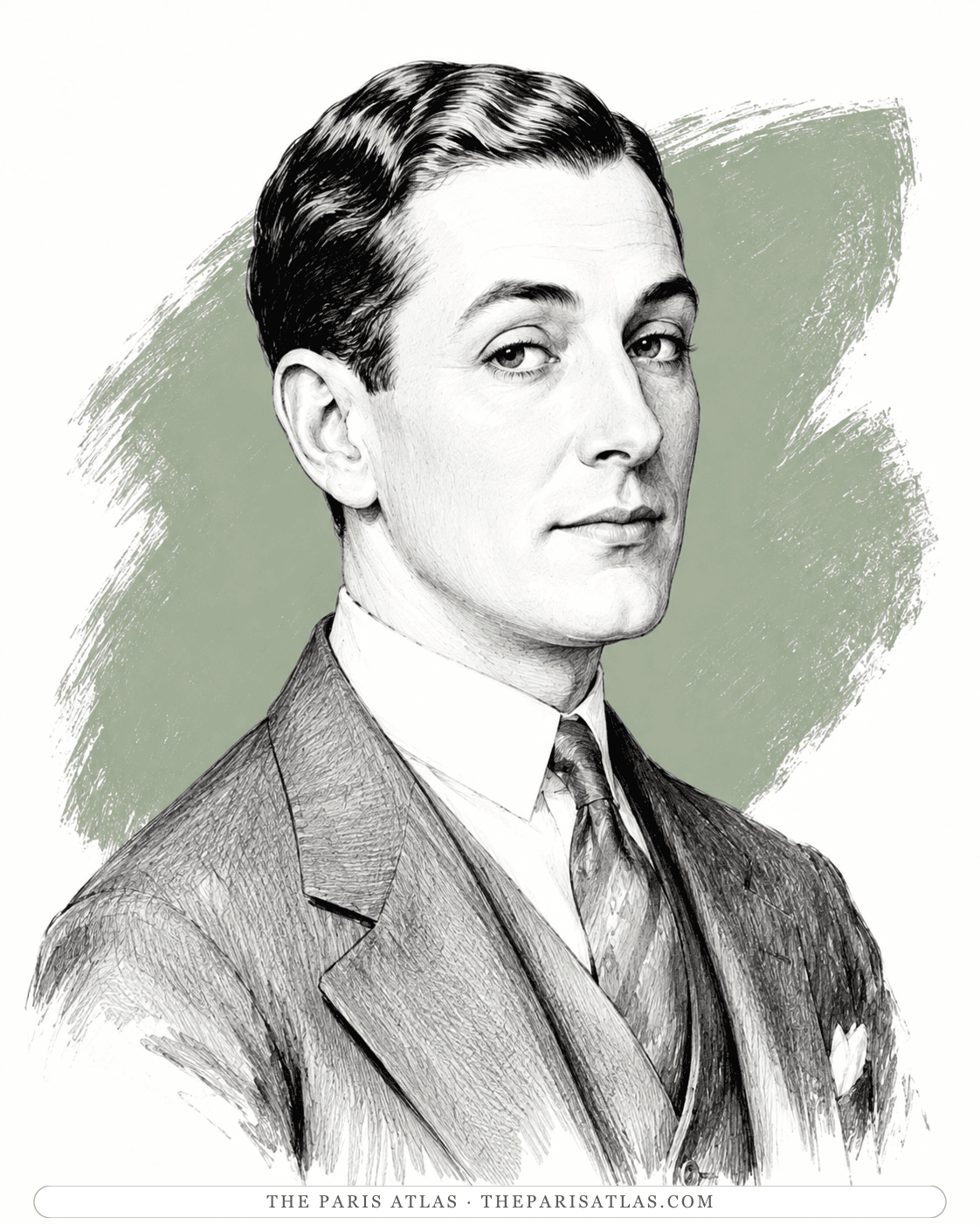 Illustrated portrait of Donald Ogden Stewart