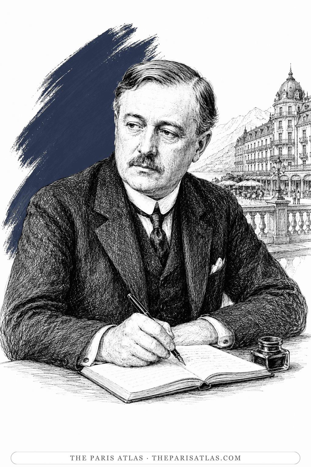 Illustrated portrait of Ford Madox Ford