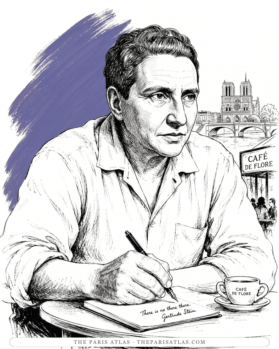 Illustrated portrait of Gertrude Stein