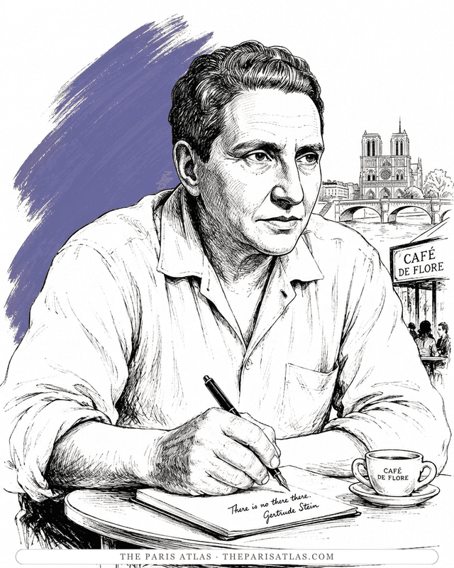 Illustrated portrait of Gertrude Stein