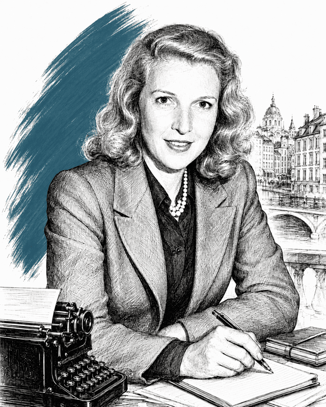 Illustrated portrait of Martha Gellhorn