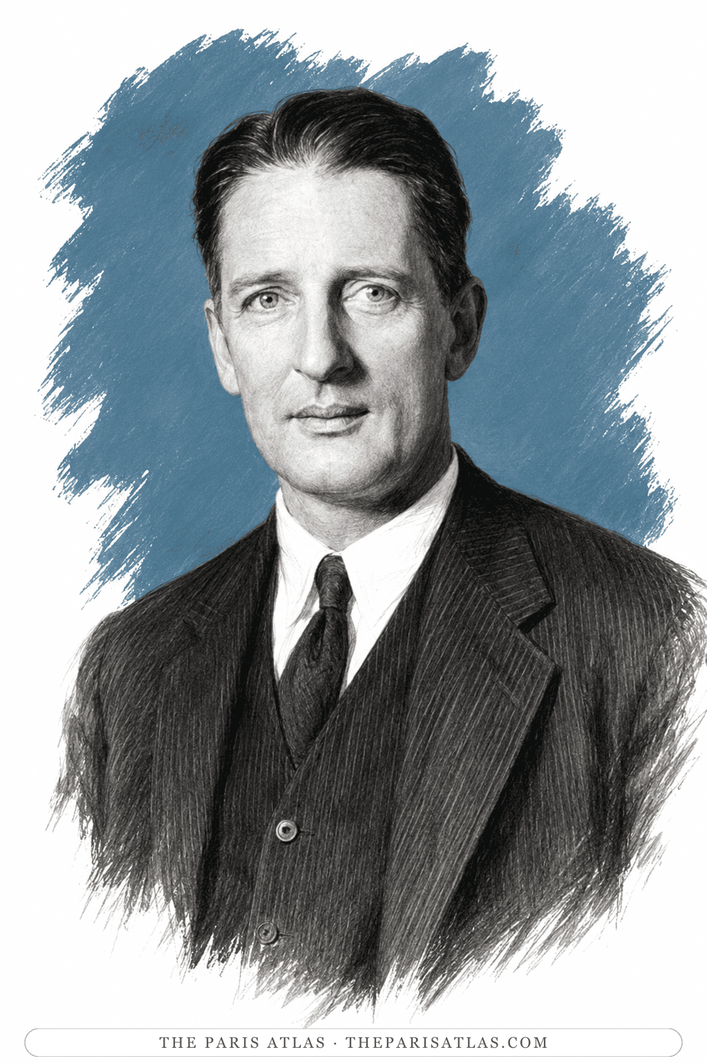 Illustrated portrait of Maxwell Perkins