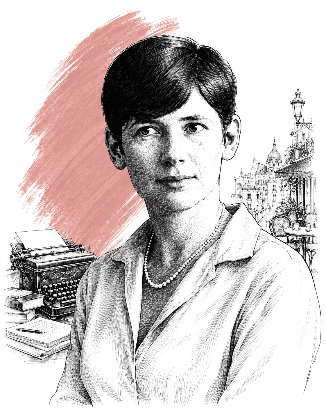 Illustrated portrait of Pauline Pfeiffer