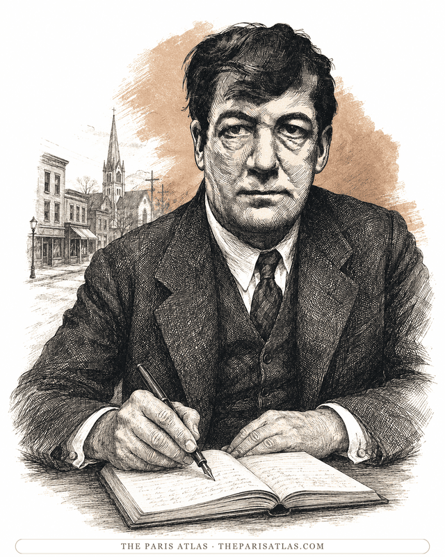 Illustrated portrait of Sherwood Anderson