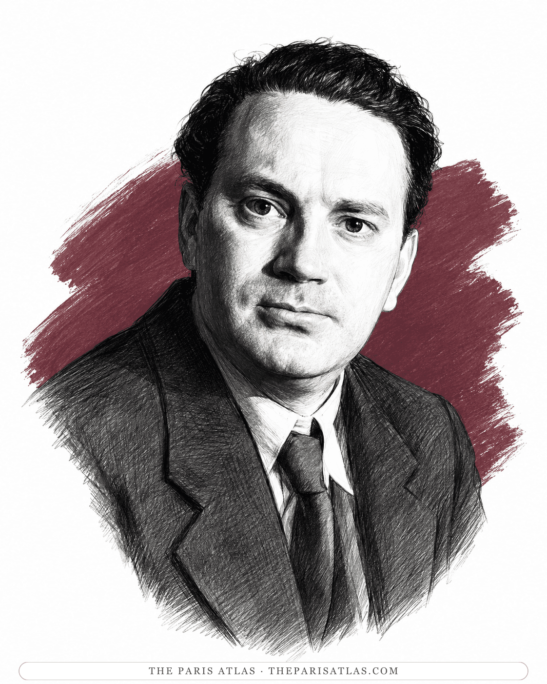 Illustrated portrait of Thomas Wolfe