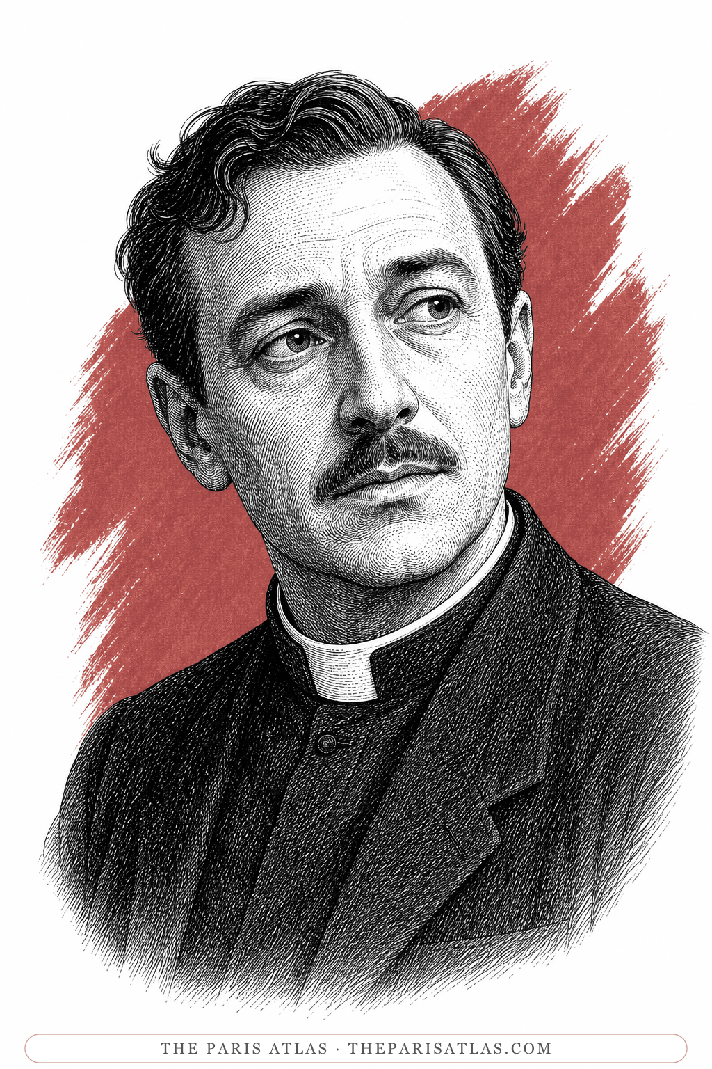 Illustrated portrait of Father Huismans