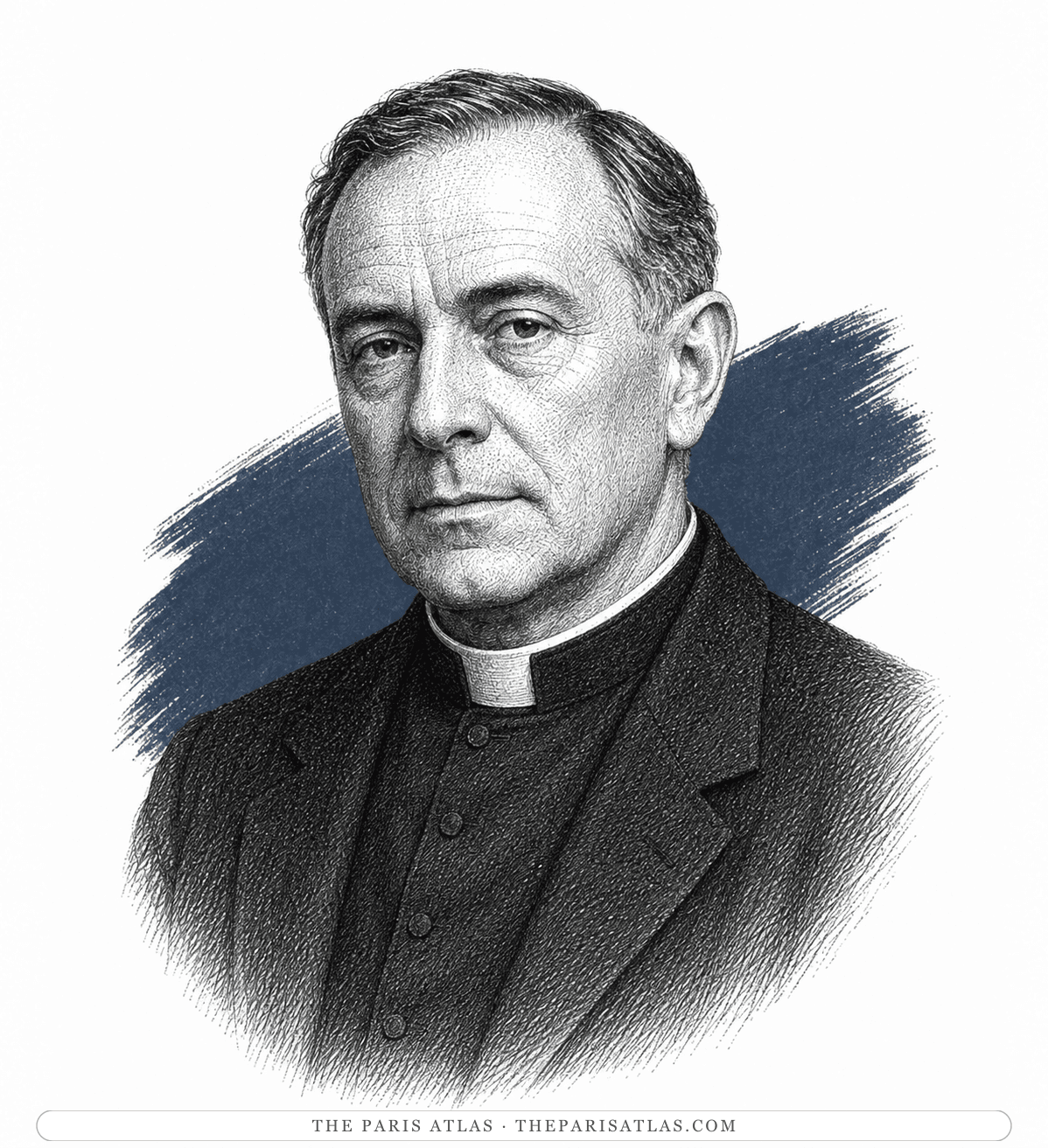 Illustrated portrait of Father Burke