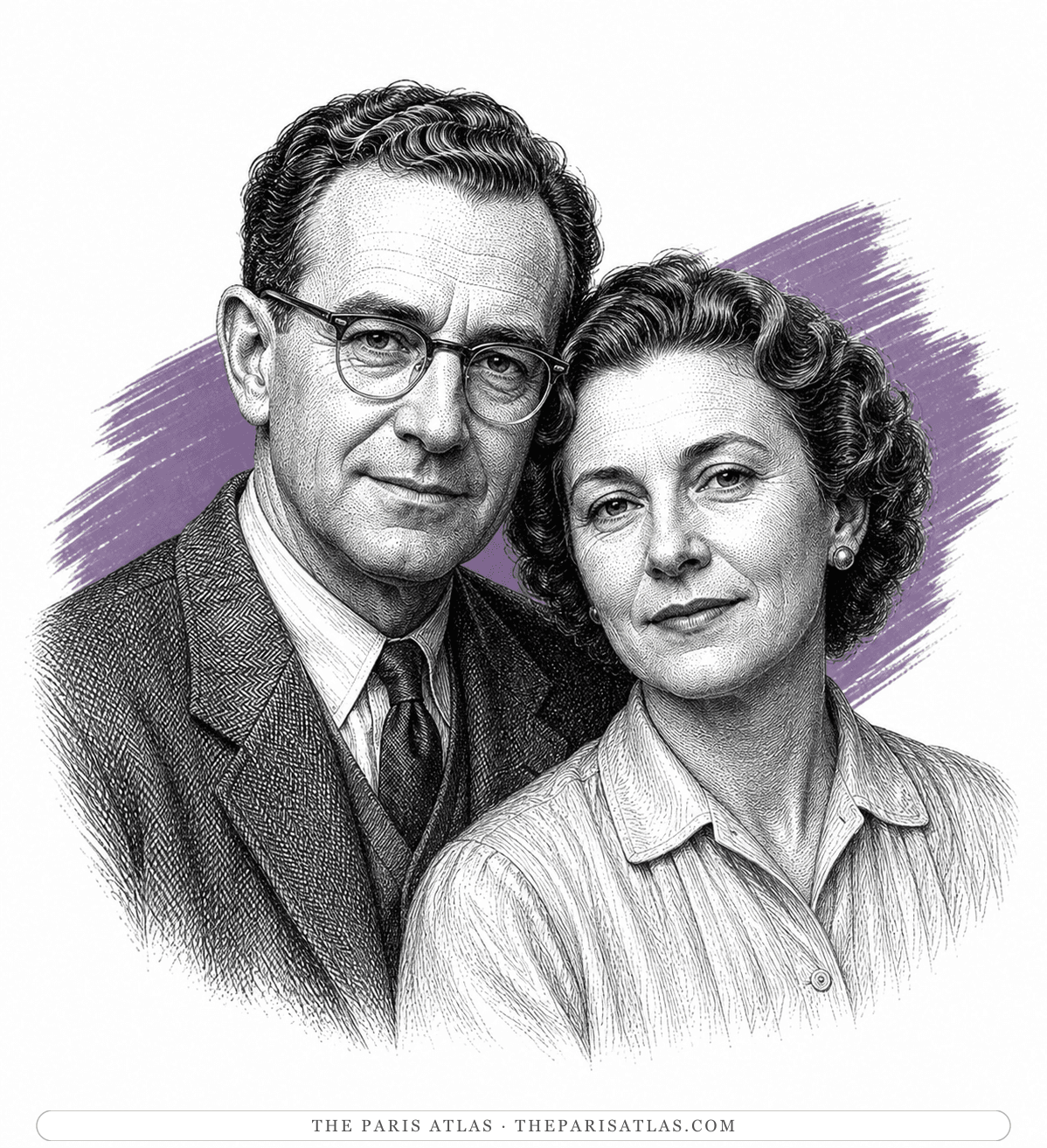 Illustrated portrait of The married teacher and his wife