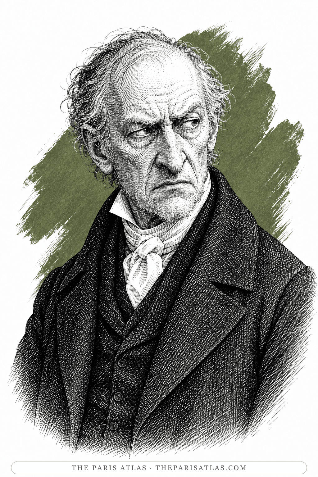 Illustrated portrait of Ebenezer Scrooge