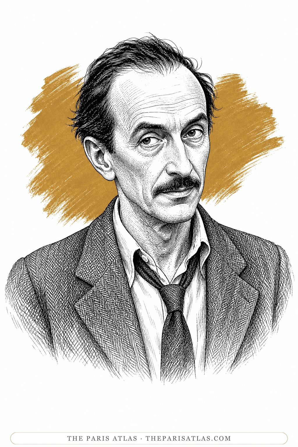 Illustrated portrait of Albert Paraz