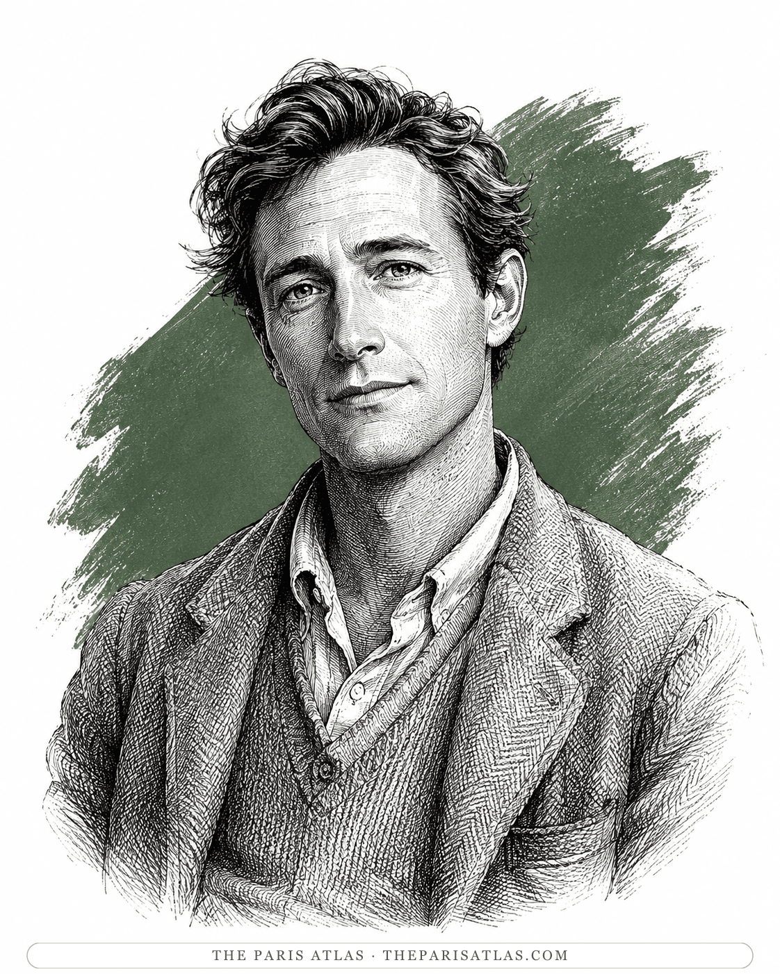 Illustrated portrait of Evan Shipman