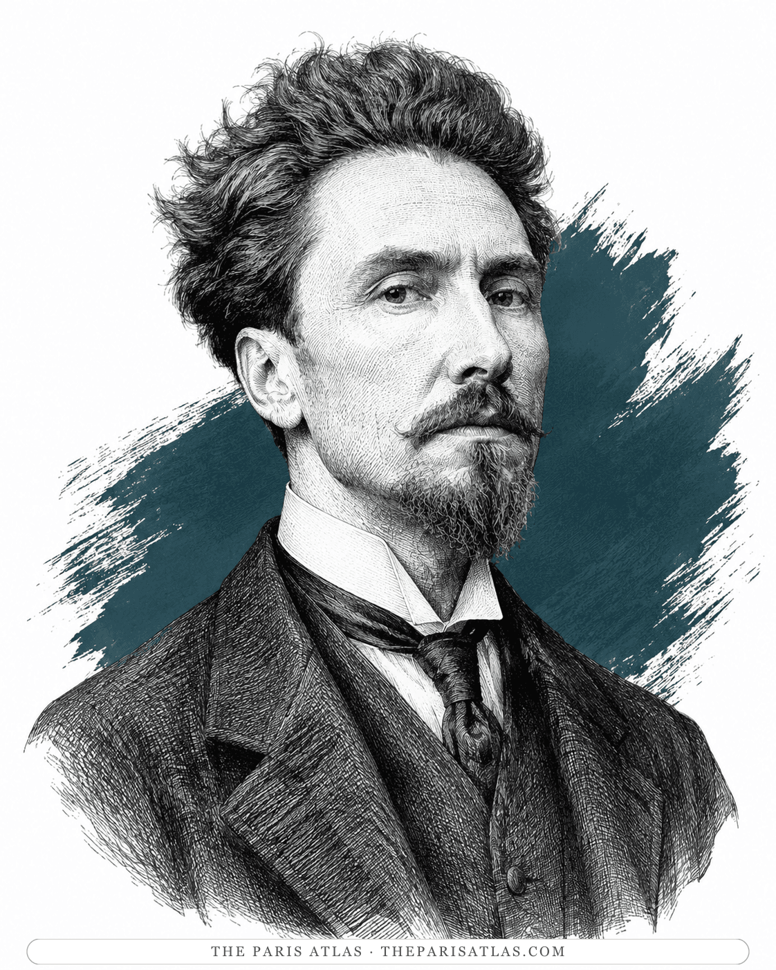 Illustrated portrait of Ezra Pound