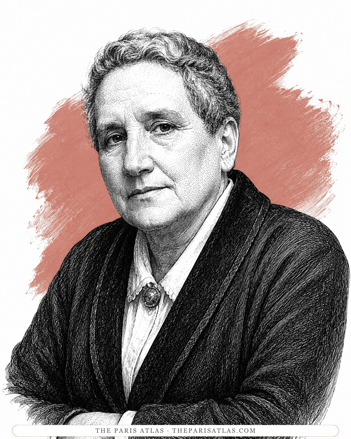Illustrated portrait of Gertrude Stein