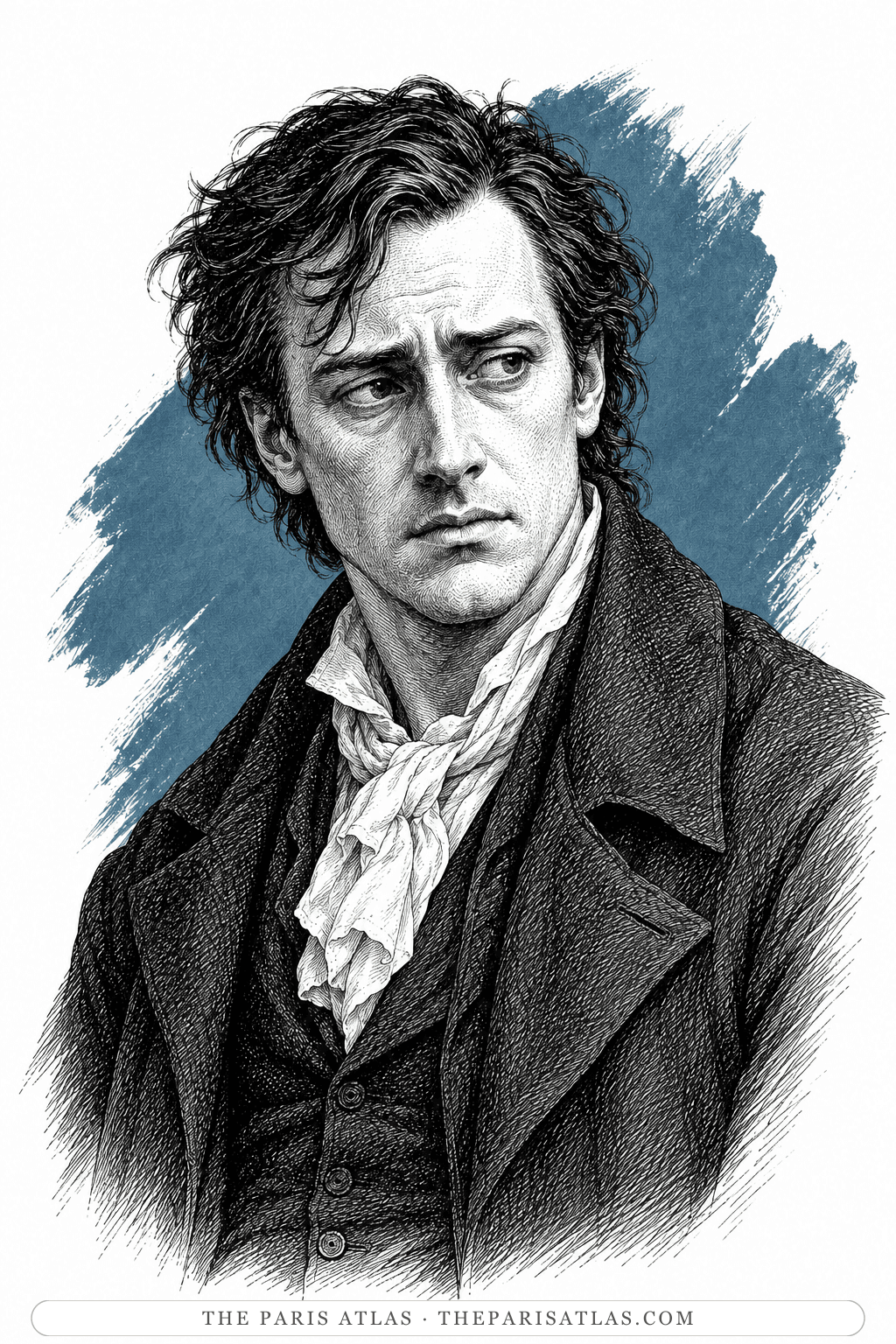 Illustrated portrait of Sydney Carton