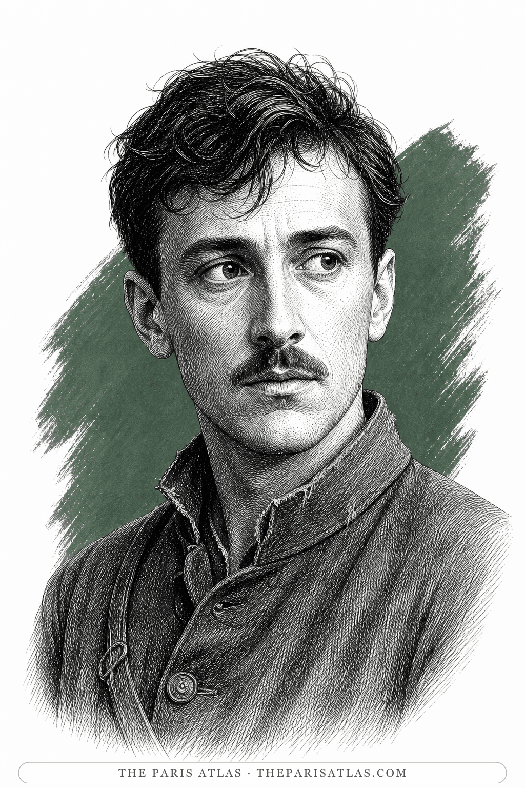 Illustrated portrait of Célestin Poux
