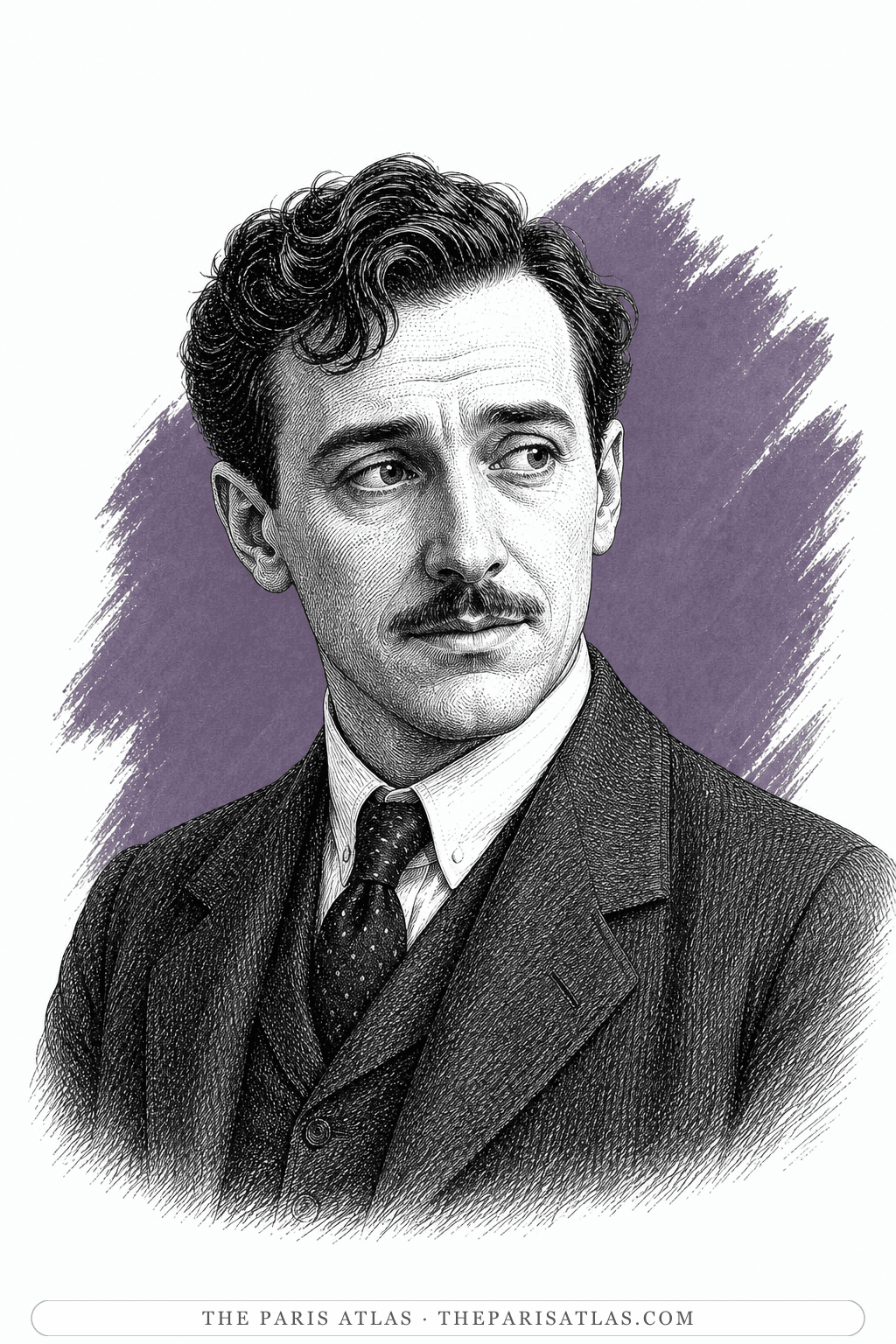 Illustrated portrait of Germain Pire