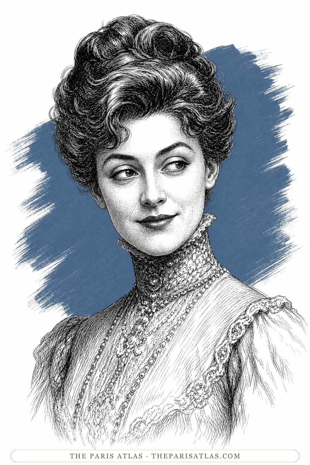 Illustrated portrait of Mrs Allonby
