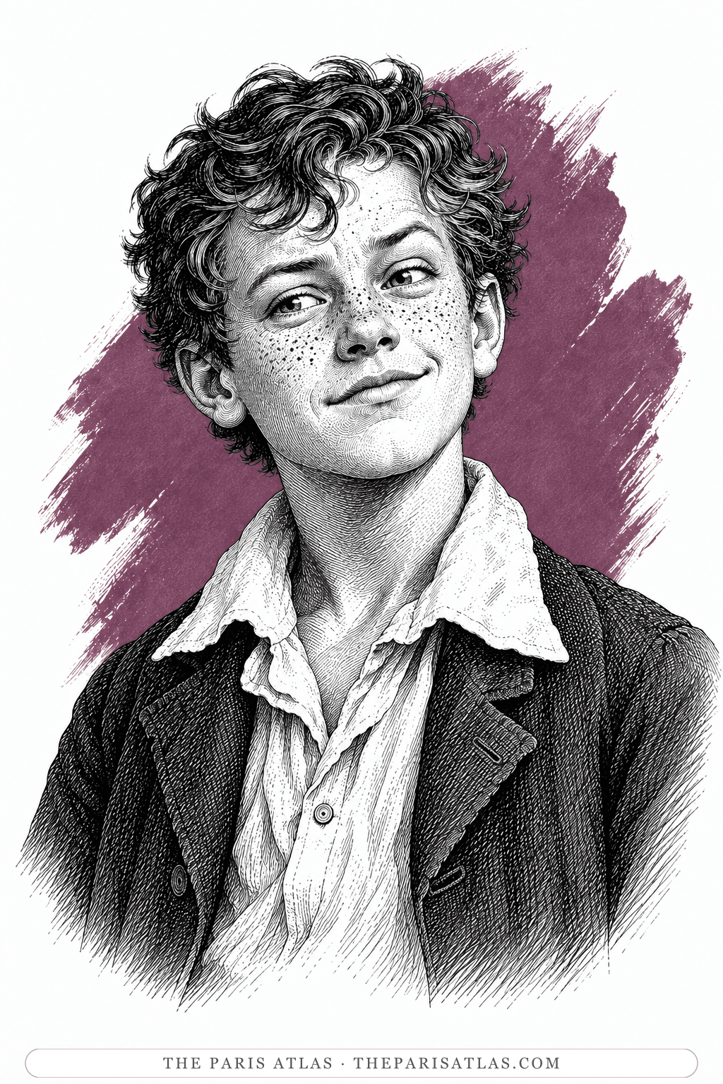Illustrated portrait of Tom Sawyer