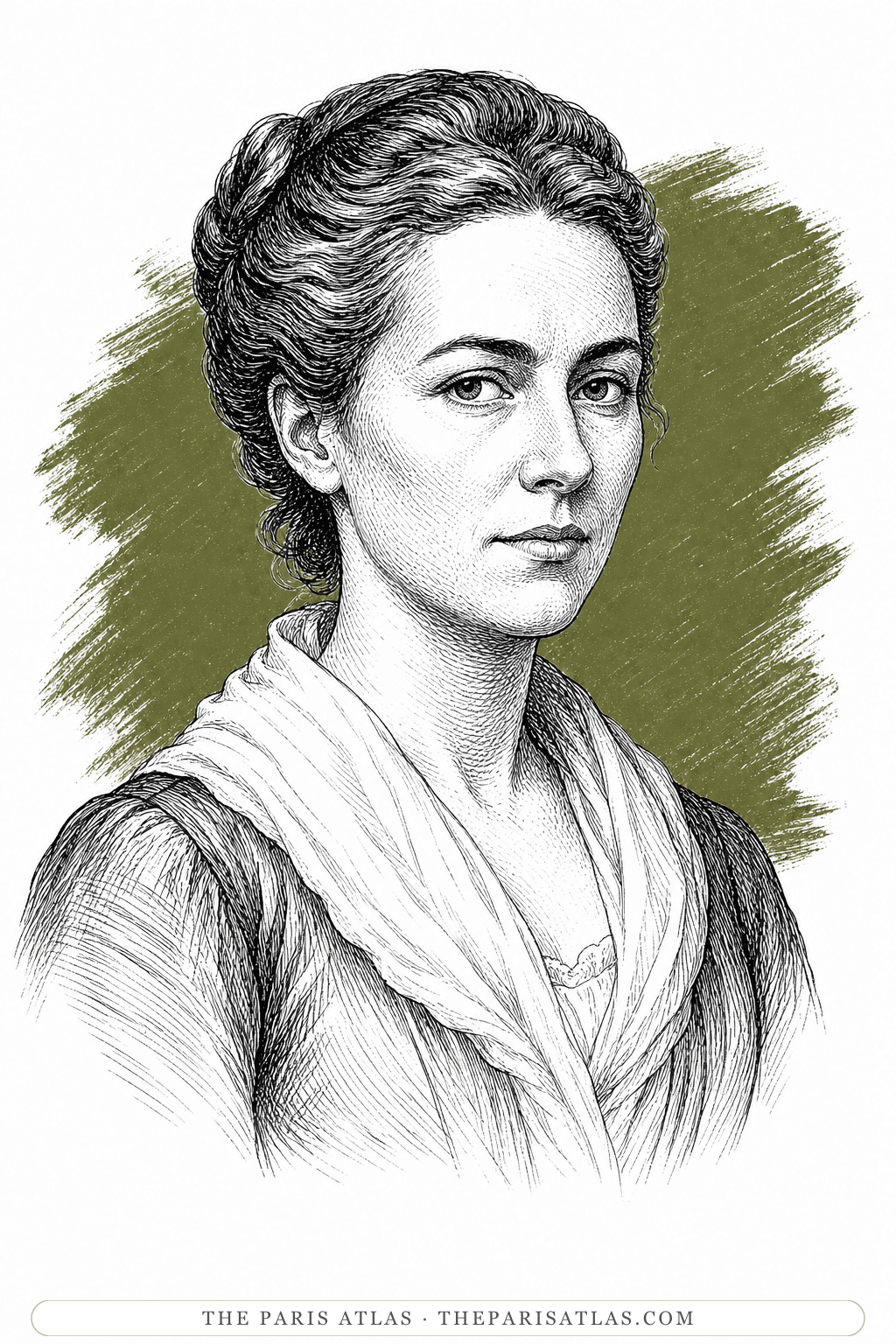 Illustrated portrait of Marianne