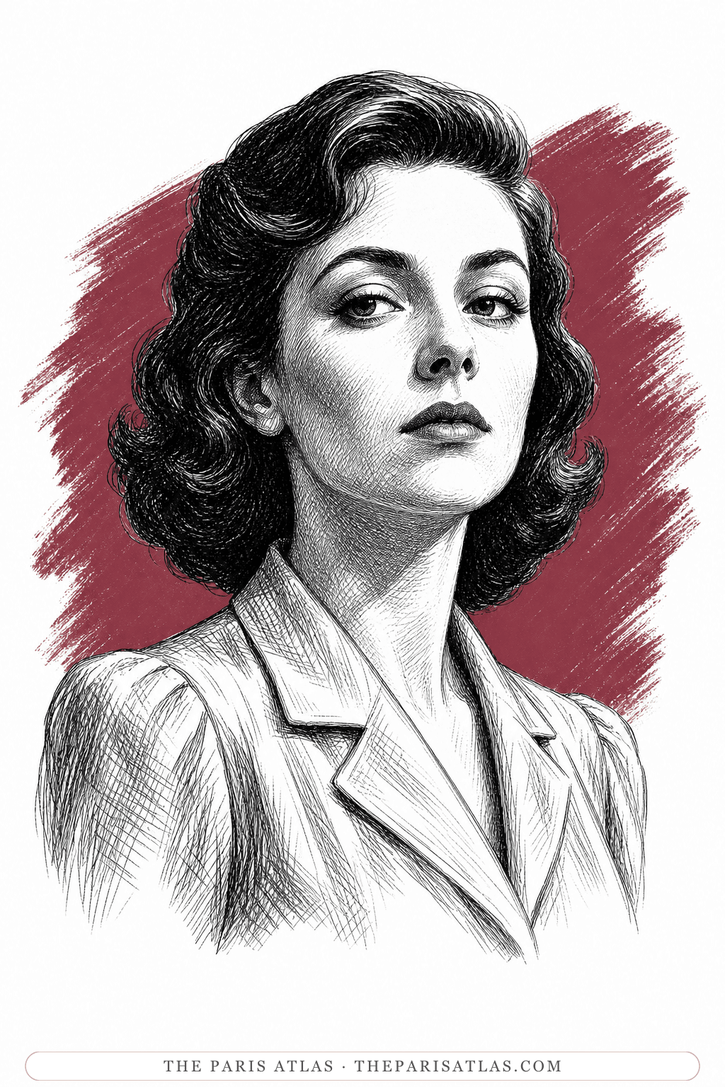Illustrated portrait of Régine